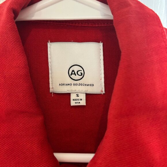 AG Jeans Mya Denim Jacket Women's Size Small in Sulfur Dye Red New Without Tags! - Picture 4 of 6